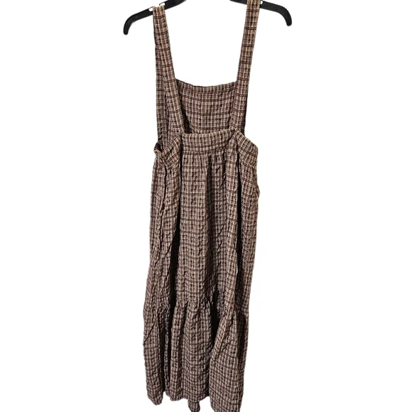 Brown Plaid Sleeveless Dress - Picture 7 of 10